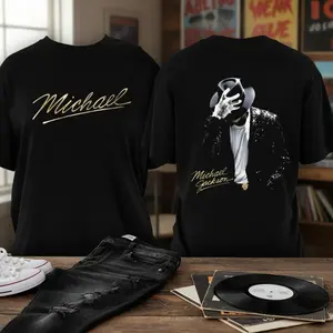 Michael Jackson "The King of Pop" T-Shirt – Iconic Dance Pose & Signature Graphic Tee, 100% Cotton MJ Fan Top, Made in USA