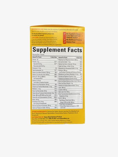 Nature Made Daily Diabetes Health Pack 60 Packets with 1200mg Fish Oil 590mg Vitamin C 395mcg Chromium for Nutritional Support