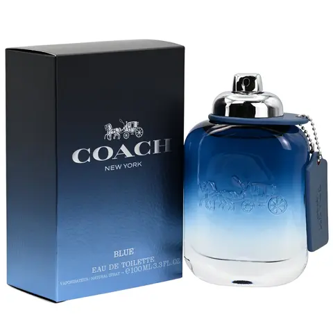 Coach New York Blue Men's Cologne - 3.4 fl oz Woody Spicy EDT Spray, Woody Aromatic Fragrance, Cedarwood & Amber Notes, Lime & Absinthe Spark, Spicy Earthy Vibe, Non-Sweet Multi-Scent, New In Box, Ideal Boyfriend Gift, Birthday Gift For Him