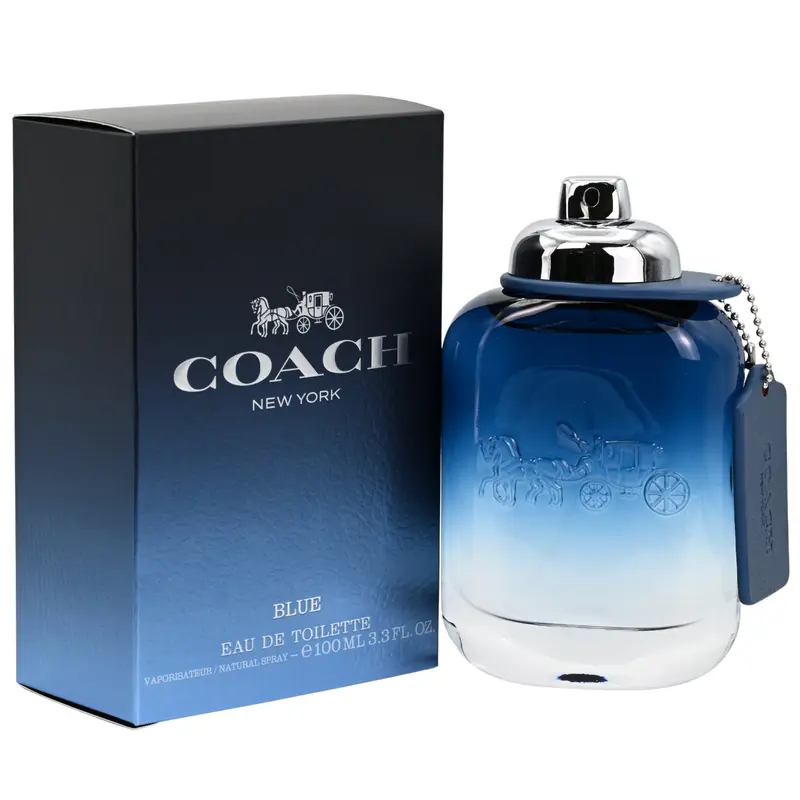 Coach New York Blue Men's Cologne - 3.4 fl oz Woody Spicy EDT Spray, Woody Aromatic Fragrance, Cedarwood & Amber Notes, Lime & Absinthe Spark, Spicy Earthy Vibe, Non-Sweet Multi-Scent, New In Box, Ideal Boyfriend Gift, Birthday Gift For Him