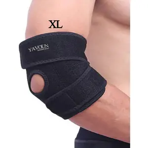 Elbow Support,Adjustable Tennis Elbow Support Brace, Great For Sprained Elbows, Tendonitis, Arthritis,basketball，Baseball,Golfer's Elbow Provides Support & Ease Pains XL (Black Longer)