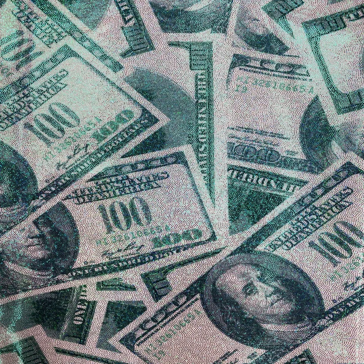 Hologram Mystique Money Print Spandex Fabric