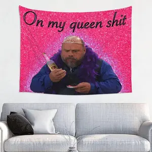 Tapestry  On My Queen Shit Tapestry Aesthetic Tapestrys 29x38in Funny Meme Tapestries Wall Hanging Art Poster For Bedroom Living Room Decoration Home Decor Supplies
