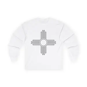 Zia Sun Symbol Long Sleeve Tee | New Mexico Zia Line Art