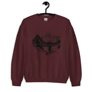Downhill ski slopes, mountains, Unisex Sweatshirt
