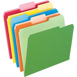 Two-Tone Color File Folders, Letter Size, Assorted Colors, 1/3 Cut, 100 per box (152 1/3 ASST)