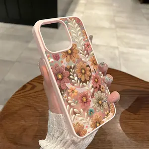 Full screen flower creative high-end Magsafe Case for iPhone 17 Pro Max Air 16 16e 15 14 Plus 13 12 11 X XS Acrylic Transparent Anti-Scratch wireless charging compatible Phone Back Cover Gift 2D printing Protective Smartphone