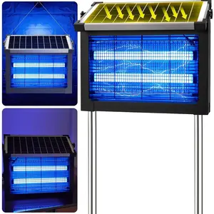 Bug Zapper Outdoor, 4500V Solar Mosquito Zapper Outdoor Waterproof, 1/2 Acre Coverage Rechargeable Electric Fly Zapper, Cordless Portable Mosquito Traps for Backyard, Patio, Camping, Indoor