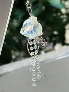 Jellyfish Phone Keychain for Men Women, Clear Marine Design Fashion Keyring All-Match Birthday Accessory