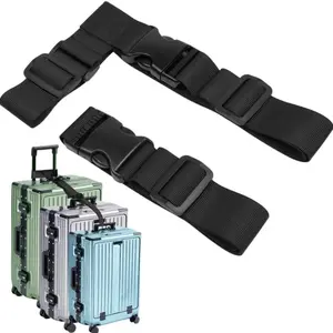 2-Piece Luggage Strap Set, Connects Two Suitcases, Adjustable T-Shape & Standard Straps, Supports Three-Luggage Combination ()