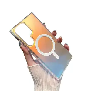 NGANGEE Colorful Phone Case [Supports magnetic charging] for Samsung Galaxy S22 S23 S24Ultra S25 Plus Cellphone