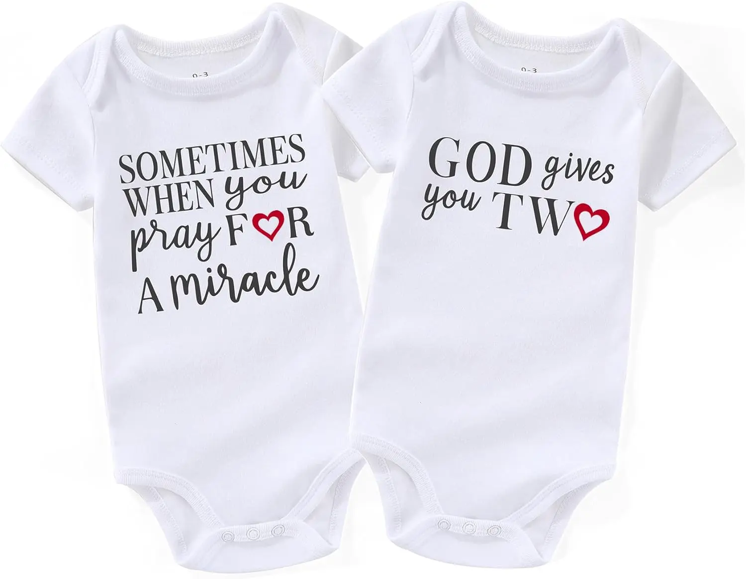 Pray for one gives two twins baby items must haves Girls boy infant Clothes Twin Baby Essentials newborn Bodysuits