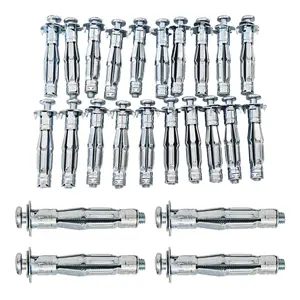 20Pcs M6x52mm Heavy Duty Zinc Plated Steel Molly Bolt Hollow Drive Wall Anchor Screws for Drywall, Plaster, and Tile, Ideal for Home and Professional Use
