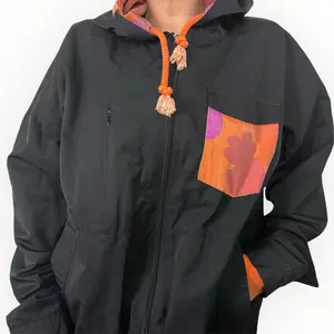 Orange/Black Hooded Windbreaker