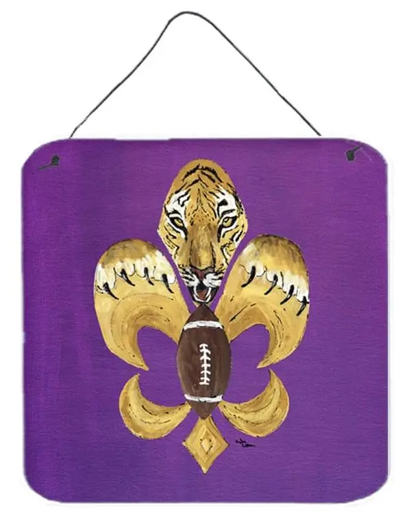 Carolines Treasures Tiger Football Fleur De Lis Aluminium Metal Wall or Door Hanging Prints, Room Decor, 8205-2DS66, 8205