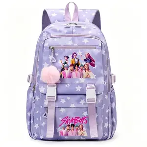 1pc Backpack solid colorwomen'sbackpack star print zipperclosureTrendy backpack fashionableandversatile casual trend suitableforstudents going to schoolcampus,going out to work, travelingwomen'sbackpack
