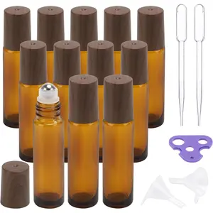 12 Pack Glass Essential Oil Roller Bottles with Stainless Steel Ball, 10ml  Roll  Perfume Bottles with  for Travel