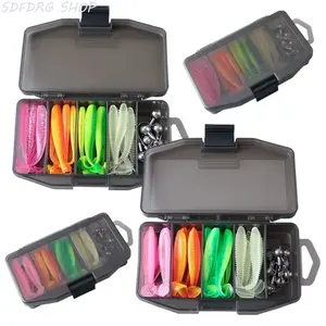 T Tail Soft Fishing Lure Set – Glow Swimbaits with Jig Head Hooks, Realistic Soft Plastic Bass Bait Kit, Durable Artificial Lures for Lake, River, Freshwater & Night Fishing, Complete Tackle Combo