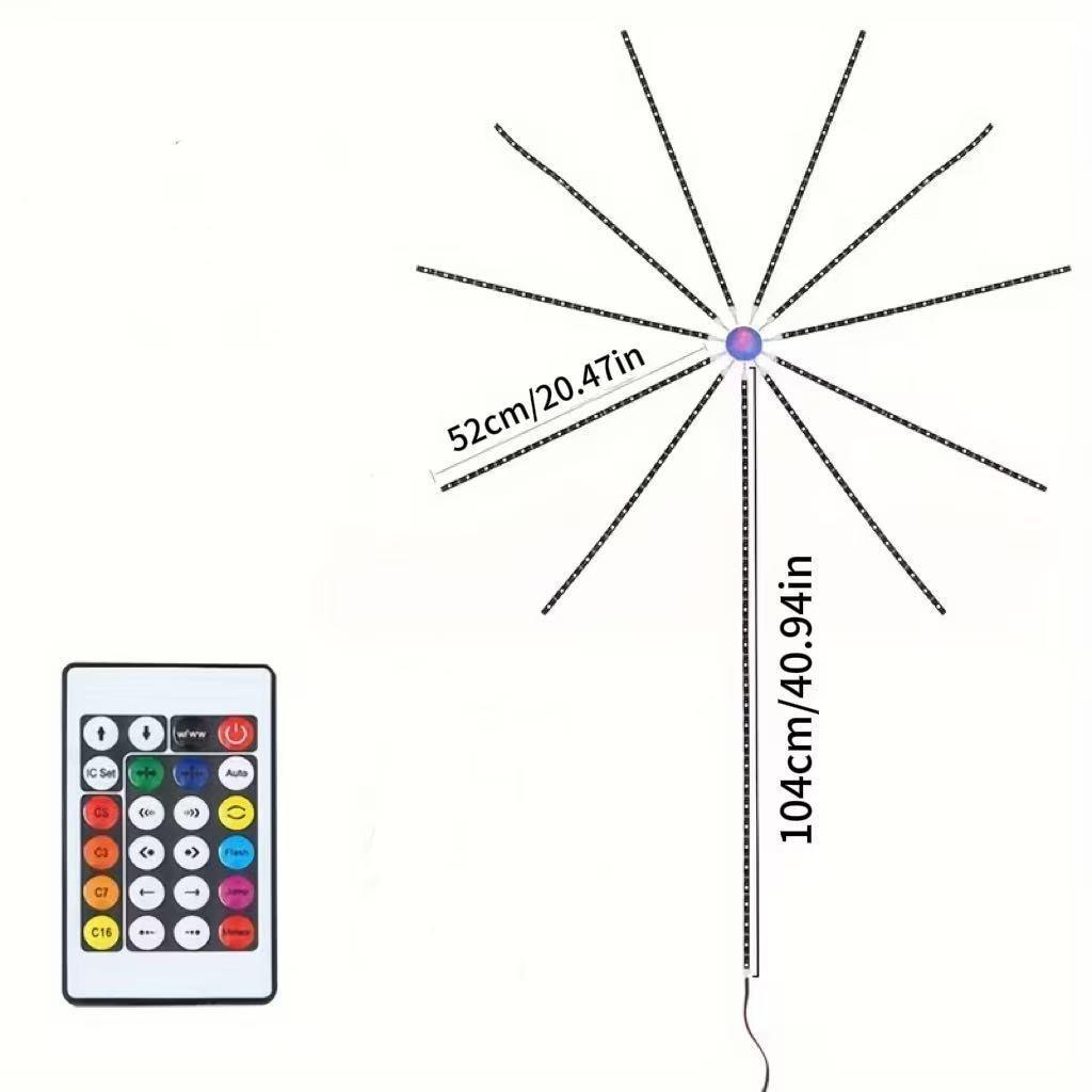 RGB Smart Firework Light Strip, Remote Control, Multiple Lighting Modes, Music Sync RGB, Dreamy Color LED Strip, USB Powered