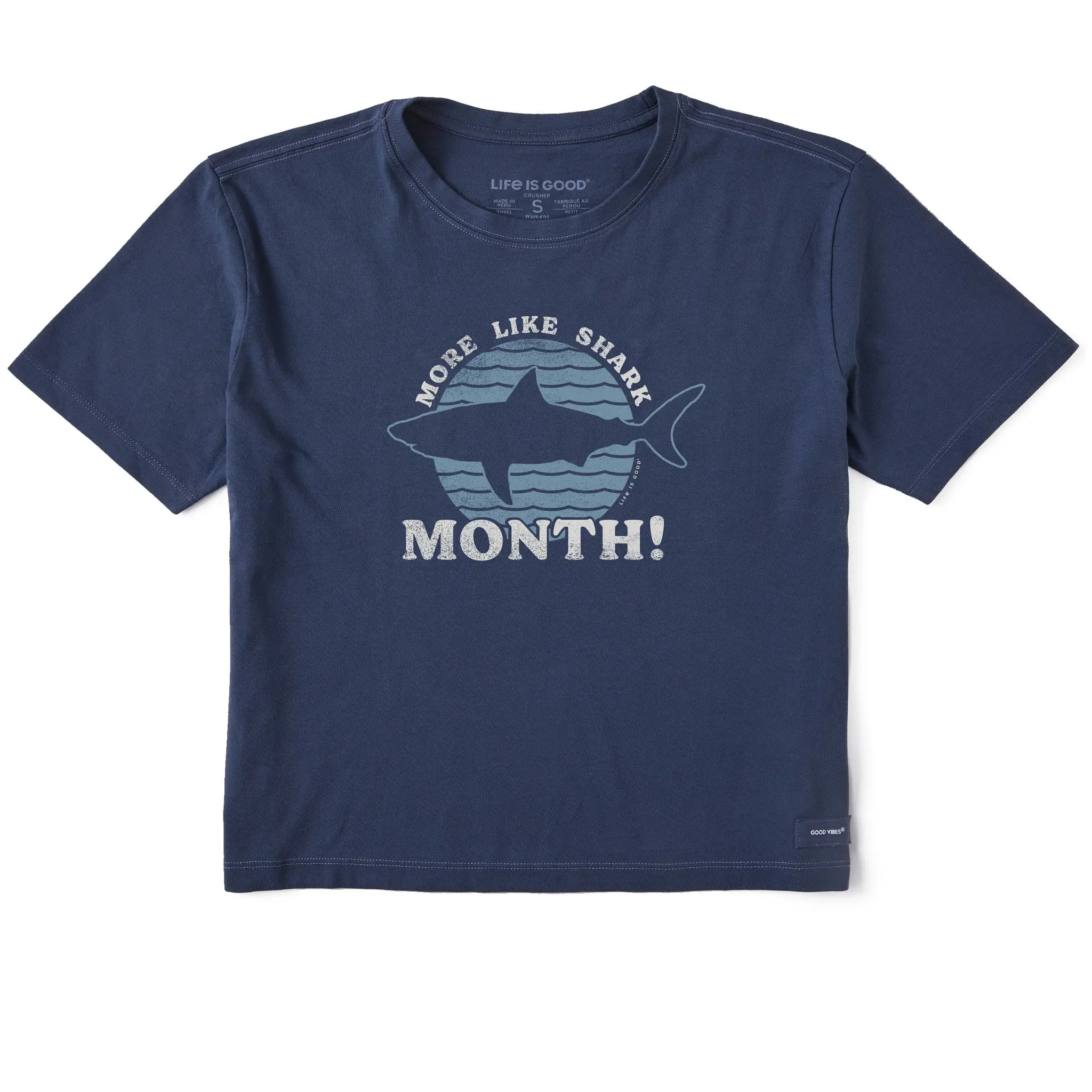 Women's More Like Shark Month! Short Sleeve Crusher Boxy Tee