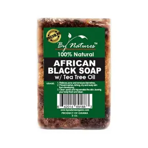 Natures African Black Soap W/Tea Tree Oil 6.5 oz Body Care Acne