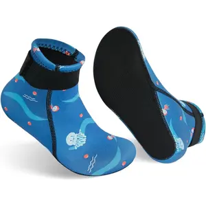 3mm Neoprene Wetsuit Socks for Kids, Keep Warm Toddler Water Socks, Anti-Scratch, Non-Slip, and Anti-Scald