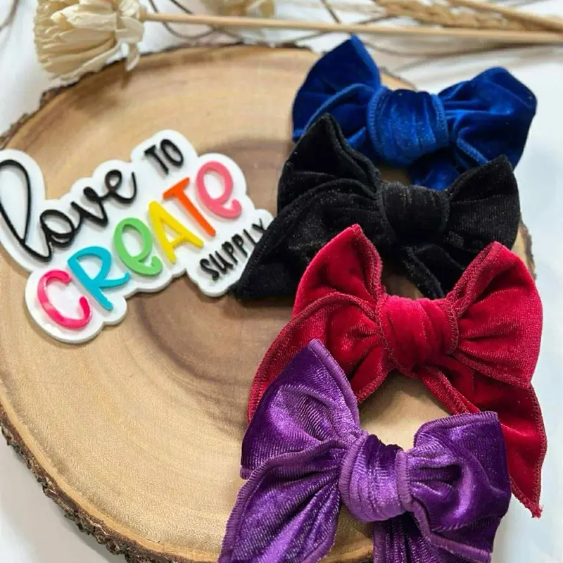 Velvet Fabric Bows - Soft and Stylish Hair Accessories for girls