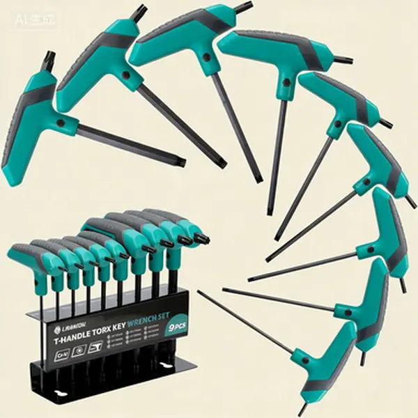 Two-Tip Torx Wrench Set, T10-T50 Star Bit Tools, 9-Piece Kit with Storage Rack, Reusable for DIY & Automotive Repair, Professional Grade Fastener Driver
