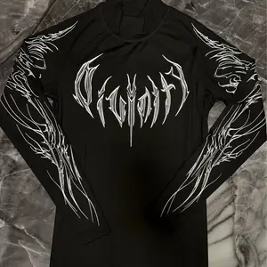 Men's Long Sleeve Printed Tight-Fitting Shirt High Neck Sports Fitness Quick-Dry Long with Tribal Design Gym Workout Wear Athletic Activewear