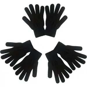 3 Pairs Magic Gloves Black Warm Gloves Winter Knitted Gloves for  Teens Adults Women Cold Weather Gloves