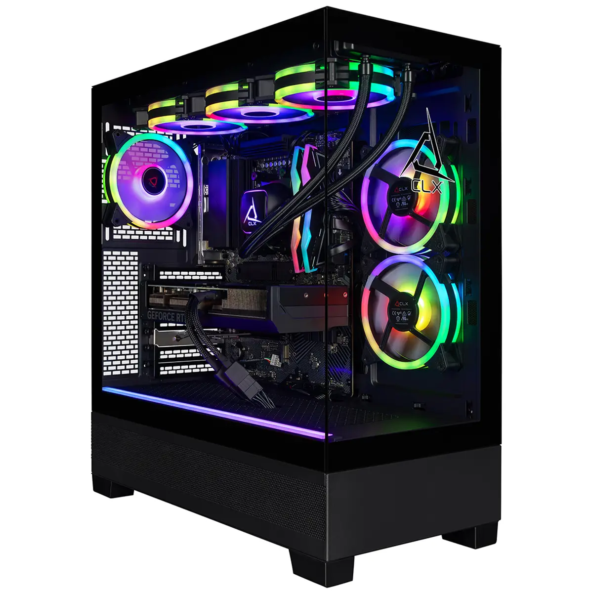 CLX SET Liquid Cooled Gaming Desktop Computer, AMD Ryzen 7 9700X 3.8GHz, 32GB RAM, 1TB SSD, NVIDIA GeForce RTX 4070 SUPER 12GB, Windows 11 Home