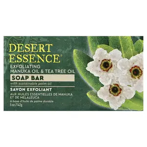 Desert Essence Exfoliating Manuka Oil & Tea Tree Oil Soap Bar, 5 oz (142 g)