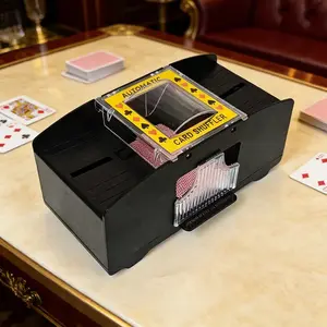 Durable Plastic Automatic Card Shuffler Machine, Ideal for Family Game Night and Poker Enthusiasts, Easy-To-Use Transparent Design