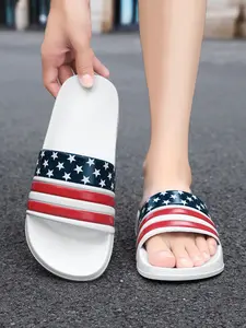 Fashion Star Flag Pattern Print Sandals Footwear, Lightweight Breathable Non-Slip, Indoor Outdoor Beach Hiking, All Seasons Casual Wear