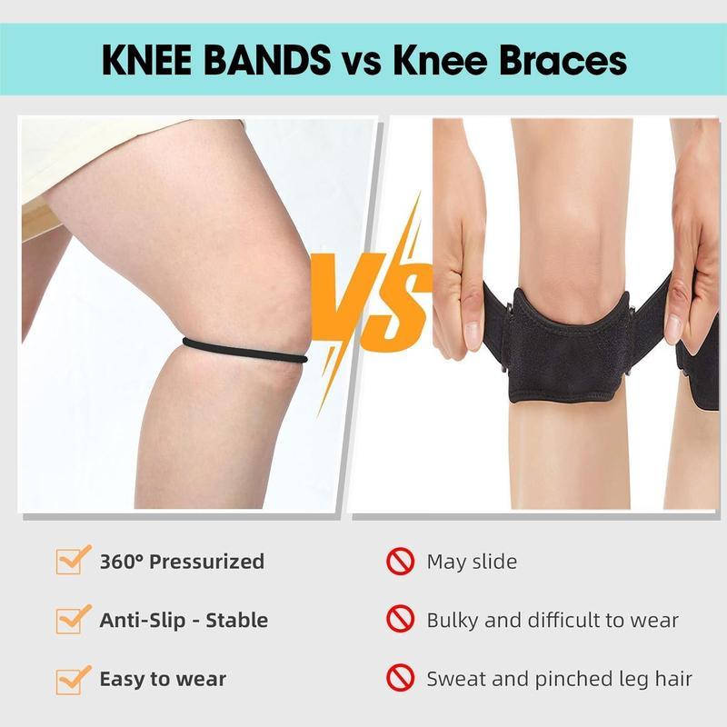 2 pcs Silicone Patella Breathable Knee Band for Basketball Patellar Tendon Support Knee Pain Relief Running Tendon Brace Support Strap