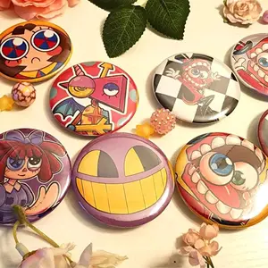 The Amazing Digital Circus Character Pins Button : Pomni, Jax, Ragatha, Caine, Kinger, Gangle, Zooble Pins