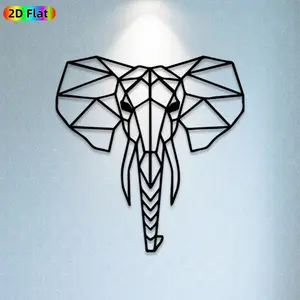 1pc Geometric Elephant Metal Wall Art, Stylish Geometric Elephant Statue Mural, Ideal Gift for New Year, Christmas, Wildlife Decor Enthusiasts, Rust-Resistant Metal Wall Decor Wall Sculptures,  Unique Animal-Themed Home Accent