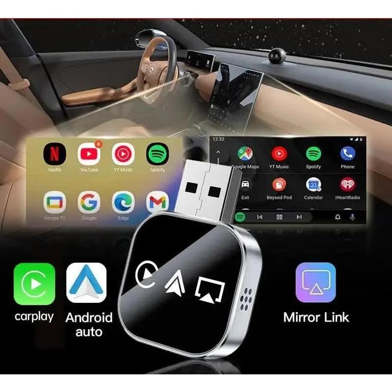 USB Wireless CarPlay Dongle Convert Wired to Wireless for Apple CarPlay - Plug-and-Play Screen Mirroring Adapter for Seamless Connectivity