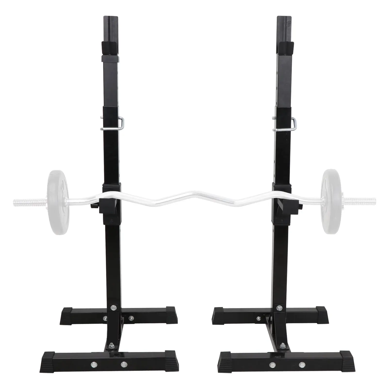 Zeny Squat Rack, Heavy-Duty Steel Barbell Stands with 550 LBS Capacity, Adjustable 40-66" Dip Station, Home Fitness Equipment for Squat Workouts, Home Gym Kit