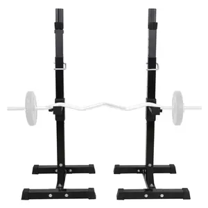 ZENY Max.550lbs Steel Squat Rack Adjustable 40"- 66" Barbell Free-press Bench Workout Home Gym
