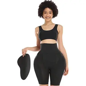 1pcs Women Tummy Control Padded Underwear Shapewear Bodysuit Hip Pads Shapewear Butt Lifting Panties Faja Body Shaper Slim Compression Basic Black