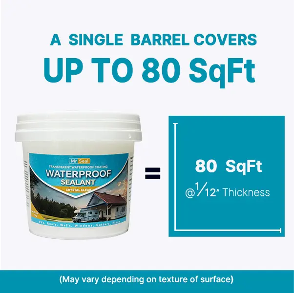 Mr Seal Transparent Waterproof Sealant Paint - 35.2oz High-Quality Gel Coating, Gutter Sealant, Leak-Proof Seal for Key Water Resistance Applications