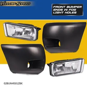 Bumper Front Fog Light + End Caps Fit For 2007-2013 Silverado Tahoe Suburban