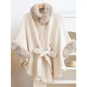 Women’s Solid Color Cape Shawl – Soft, Warm Shawl with Thick Fleece Lining and Elegant Collar | A Must-Have Fall & Winter Fashion Accessory for Women & Girls