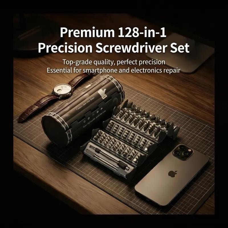 128-In-1 Magnetic Precision Screwdriver Set, Bamboo Stick Design Multi-Functional Home & Office Repair Tool, Perfect Valentine's Day Gift for Boyfriend Husband #GLOBAL PICKS Kit car Removal Portable Rotary box gift