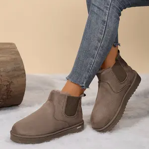 Women's Cozy Plush Snow Boots Comfortable Winter Ankle Fleece Slippers Thick Sole Anti-Slip Short Indoor Outdoor Shoes