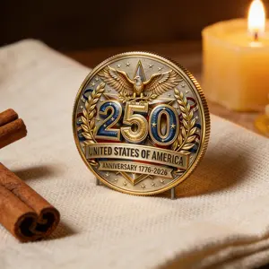 Independence Day Coin, USA 250th Anniversary Commemorative Coin, 2D & 3D Patriotic Eagle Design Coin, 1776-2026 Collectible