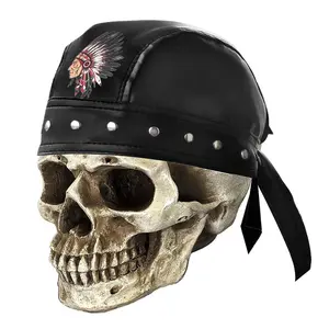 Biker Hip-Hop Bandana Doo Do Rag Headwrap American Indian Chief Head Rivet Cap Mens
