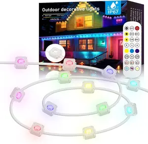 Permanent Outdoor Lights Pro,33ft RGB+IC Smart Outdoor Decor,App/Remote,Christmas,Halloween,Multi Scene Modes,IP67 Waterproof,Eaves Light with Daily & Holiday Party Decor,House Roof Lighting