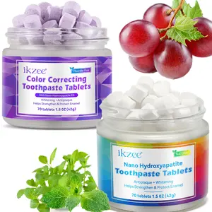 Nano Hydroxyapatite Toothpaste Tablets, Toothpaste Tablets with Mint & Grape Flavor, Perfect for Travel and Daily Oral Care